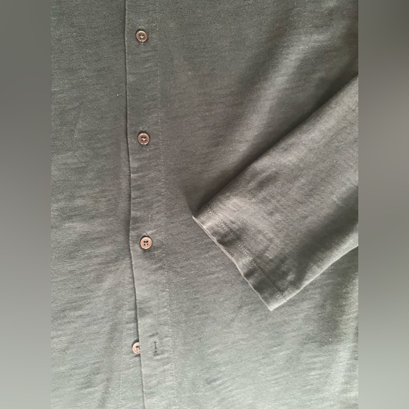 Reiss Cotton Shirt Stretch Terry Fabric Blue Large Slim Fit - Picture 6 of 10